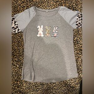Gray Shirt with Bunny Design